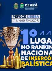 Pefoce Fortaleza ocupou 1° lugar nacional de inserções no Banco Nacional Balístico em 2025